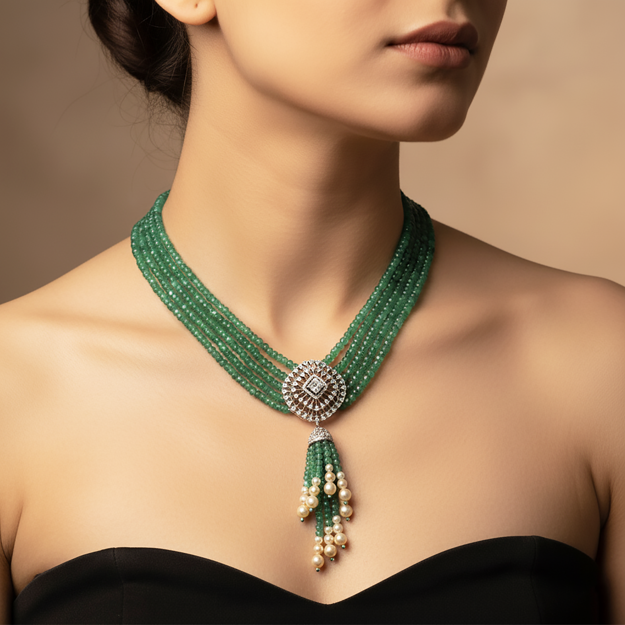 Executive Multi Layered Beaded Necklace