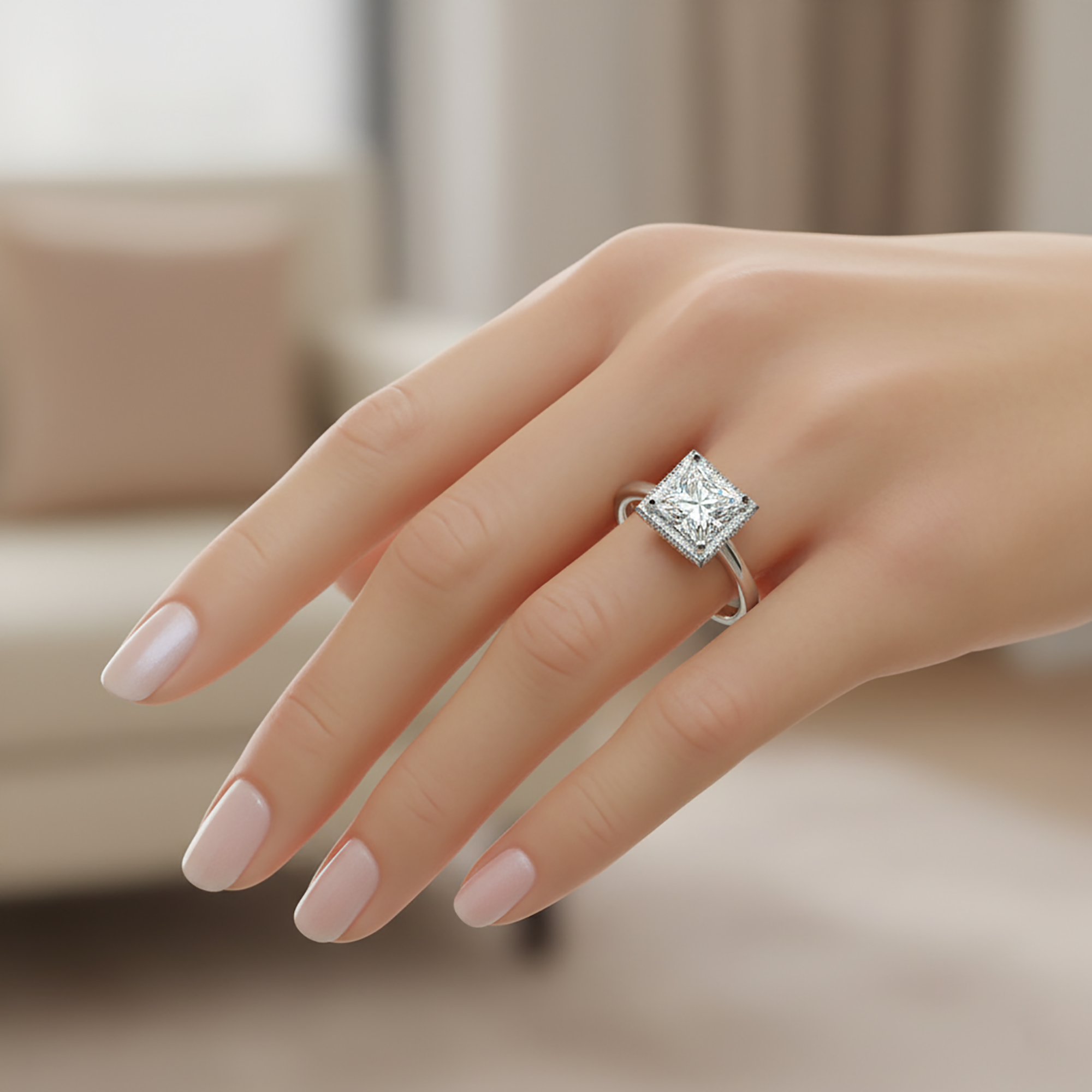 Sterling Silver Princess Cut Ring