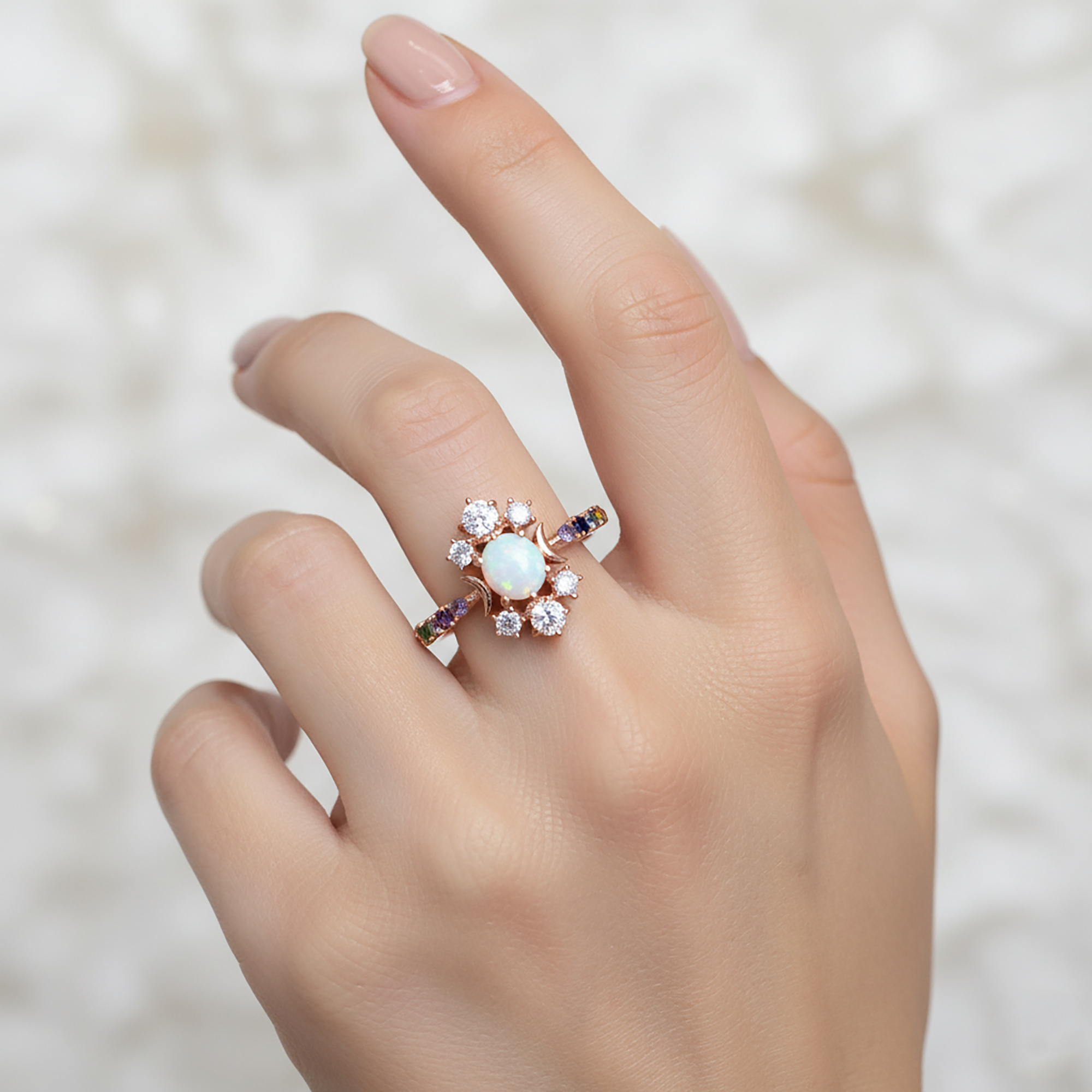 Orbit Glow Multi Stone Ring