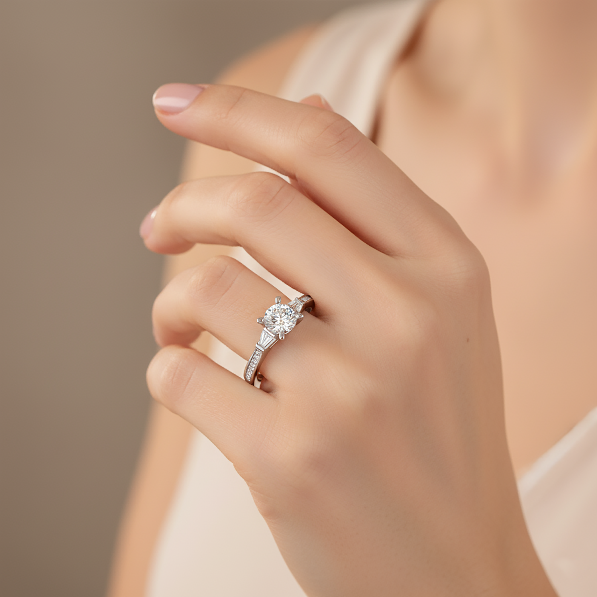 Round and Tapered Baguette Ring