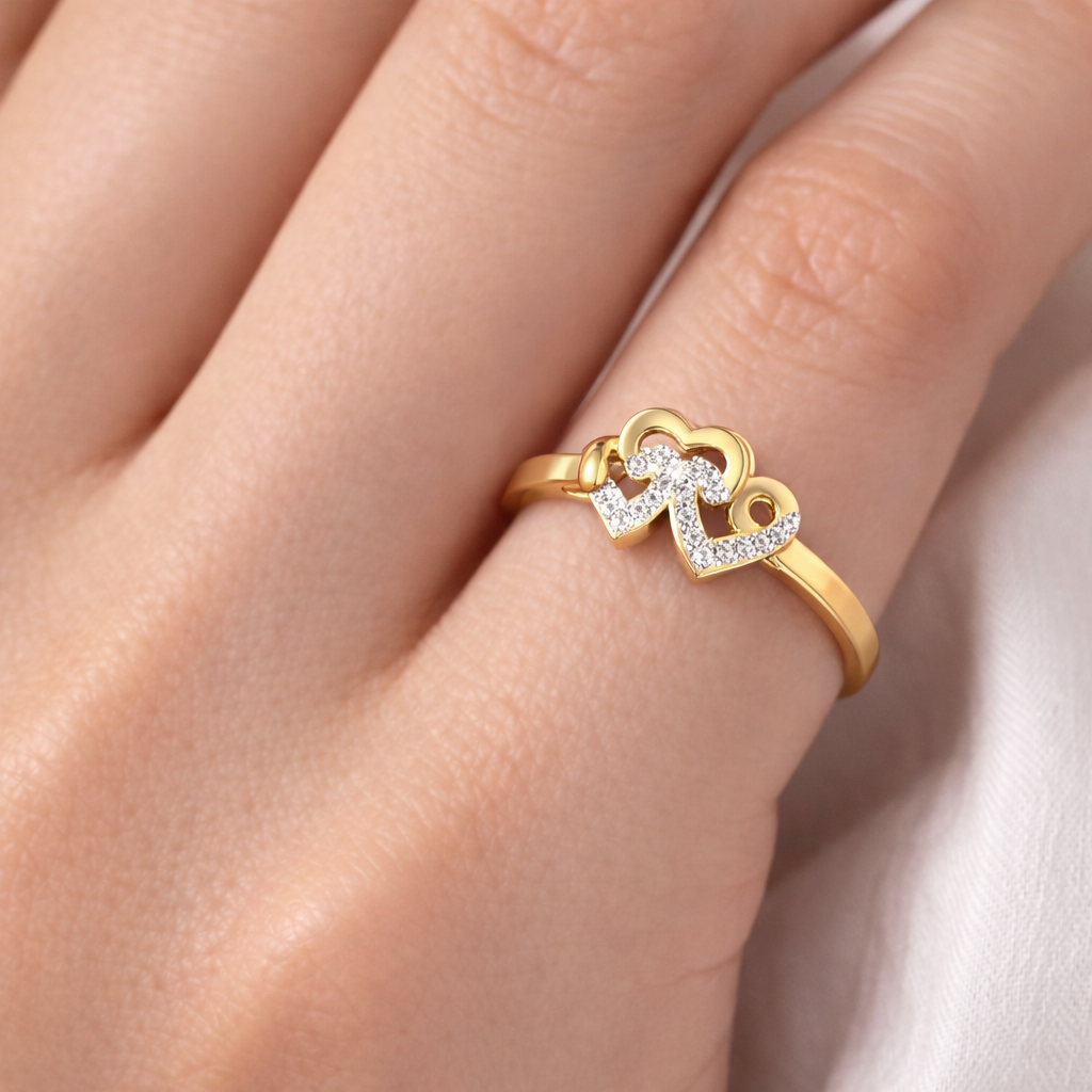 Elegant Triple Heart Love Ring