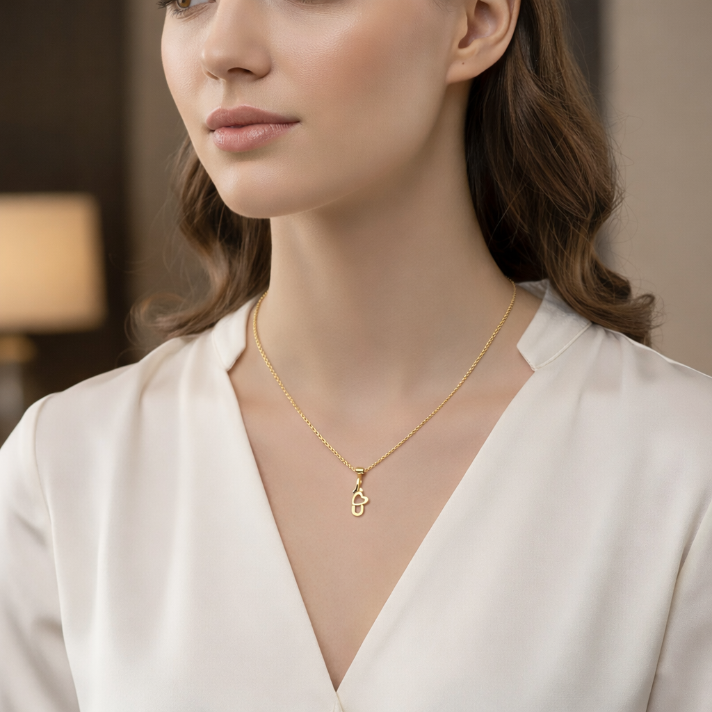 Gold Plated I Love U Pendant