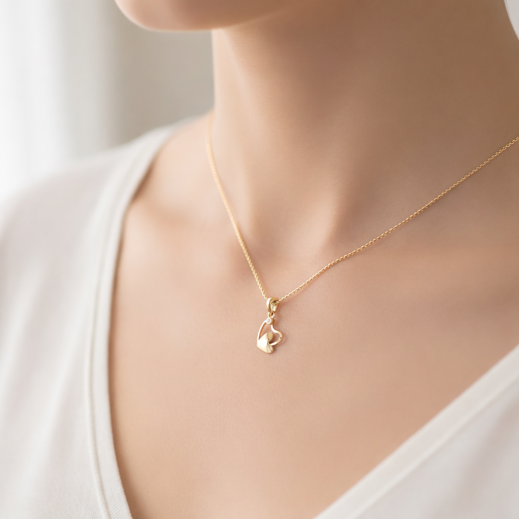 Gold Plated Stylish Heart Pendant