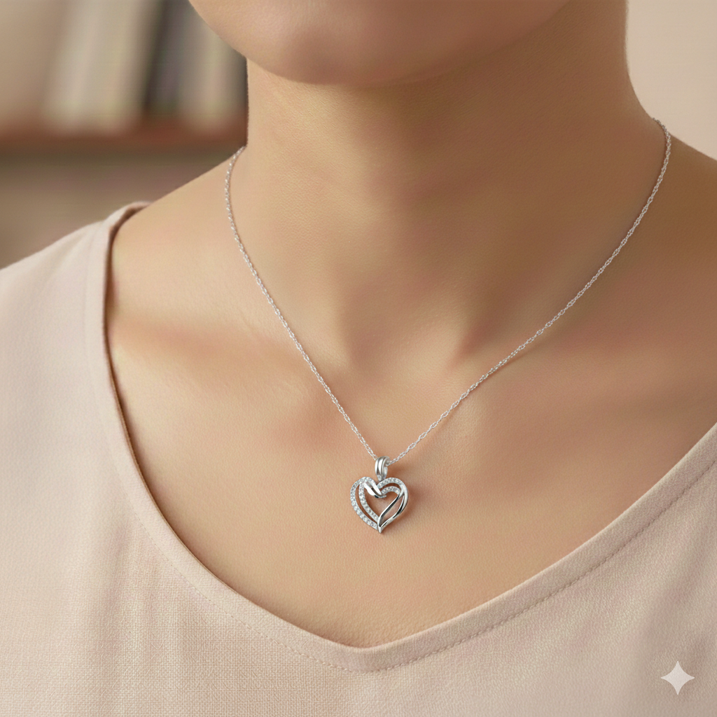 Sterling Silver Twined Heart Pendant