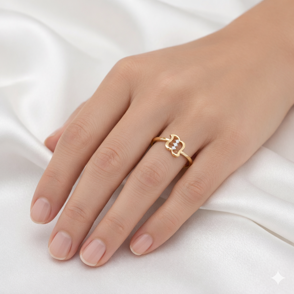 Elegant Open Curve Diamond Ring