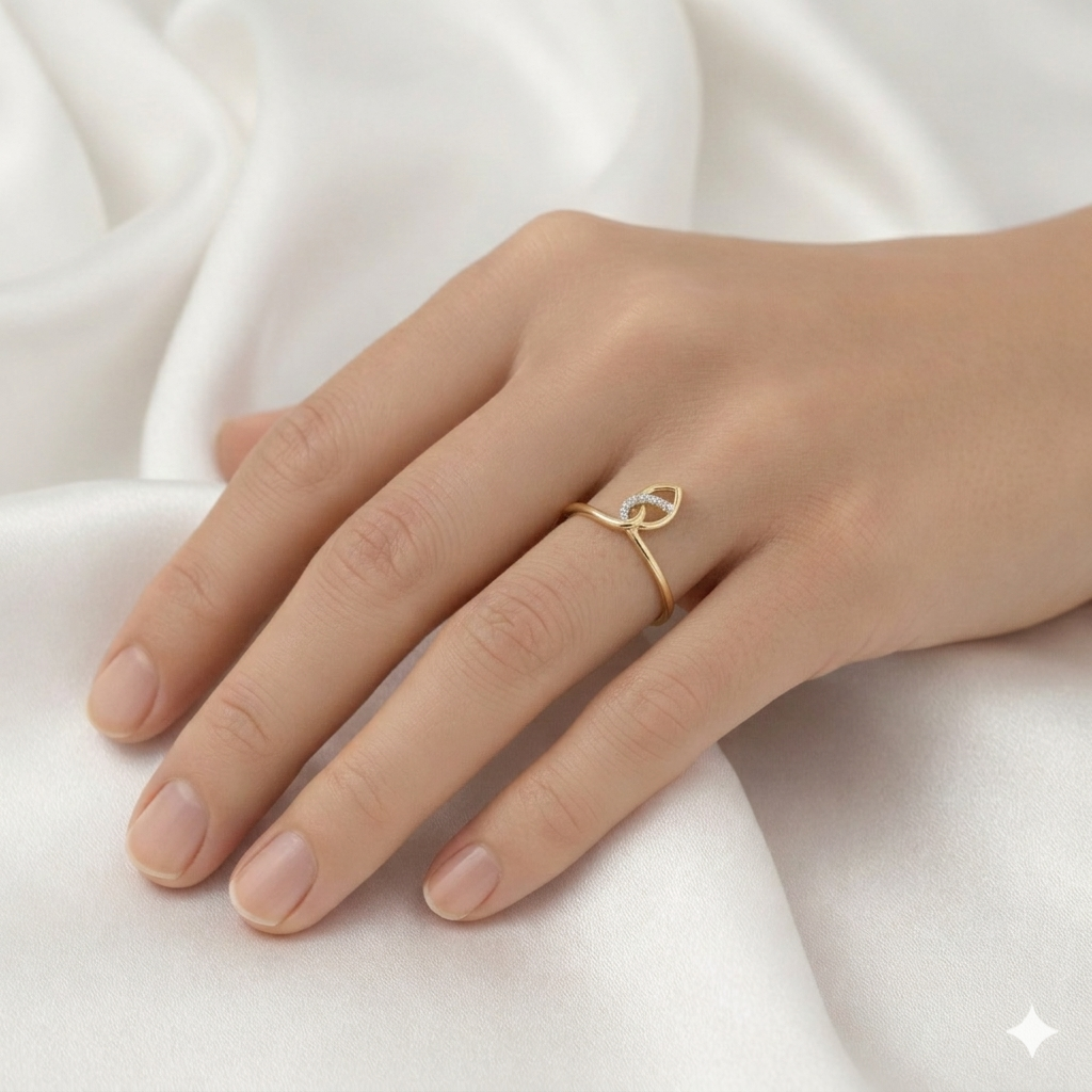 Gold Plated Teardrop Design Ring