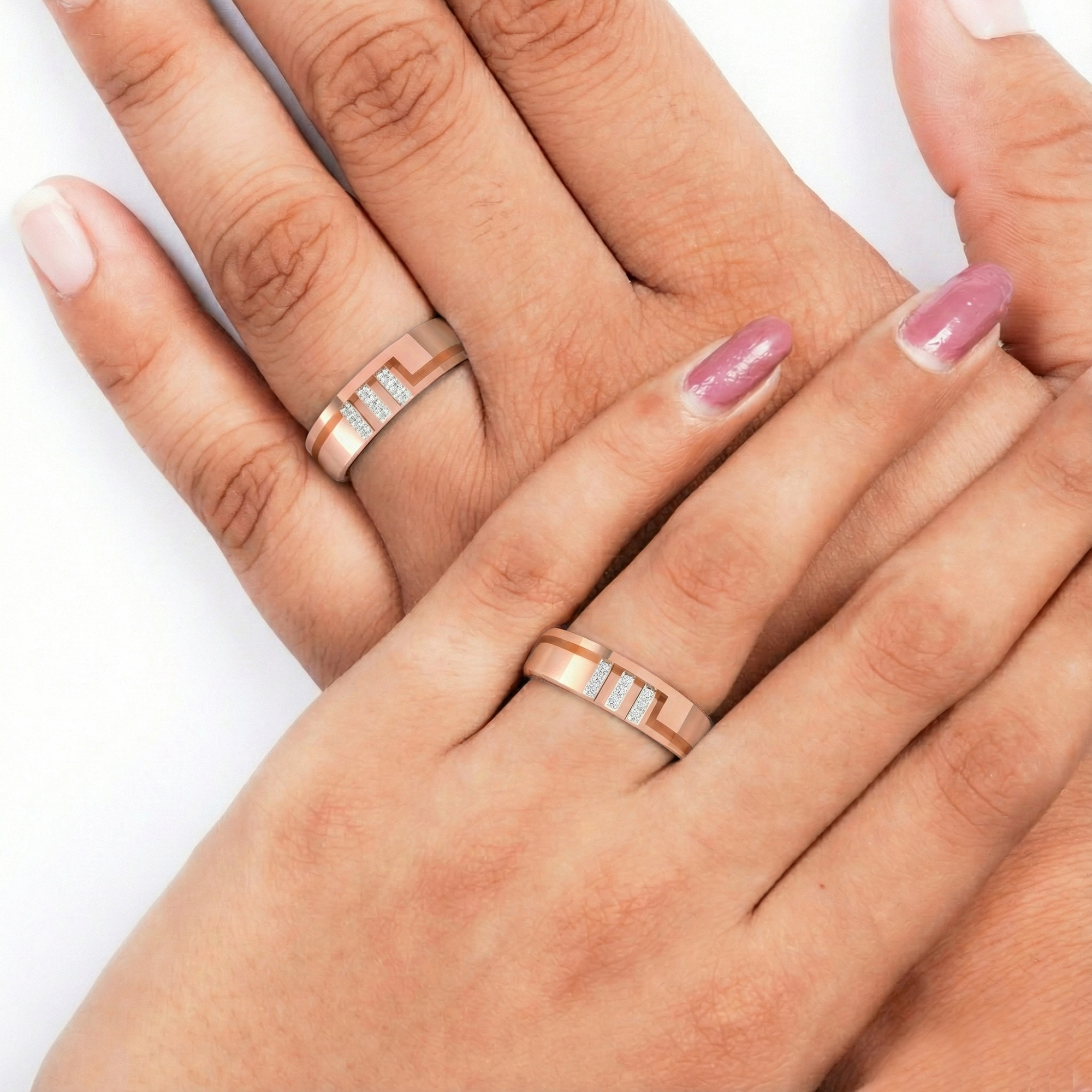 Elegent Rose Gold Couple Band