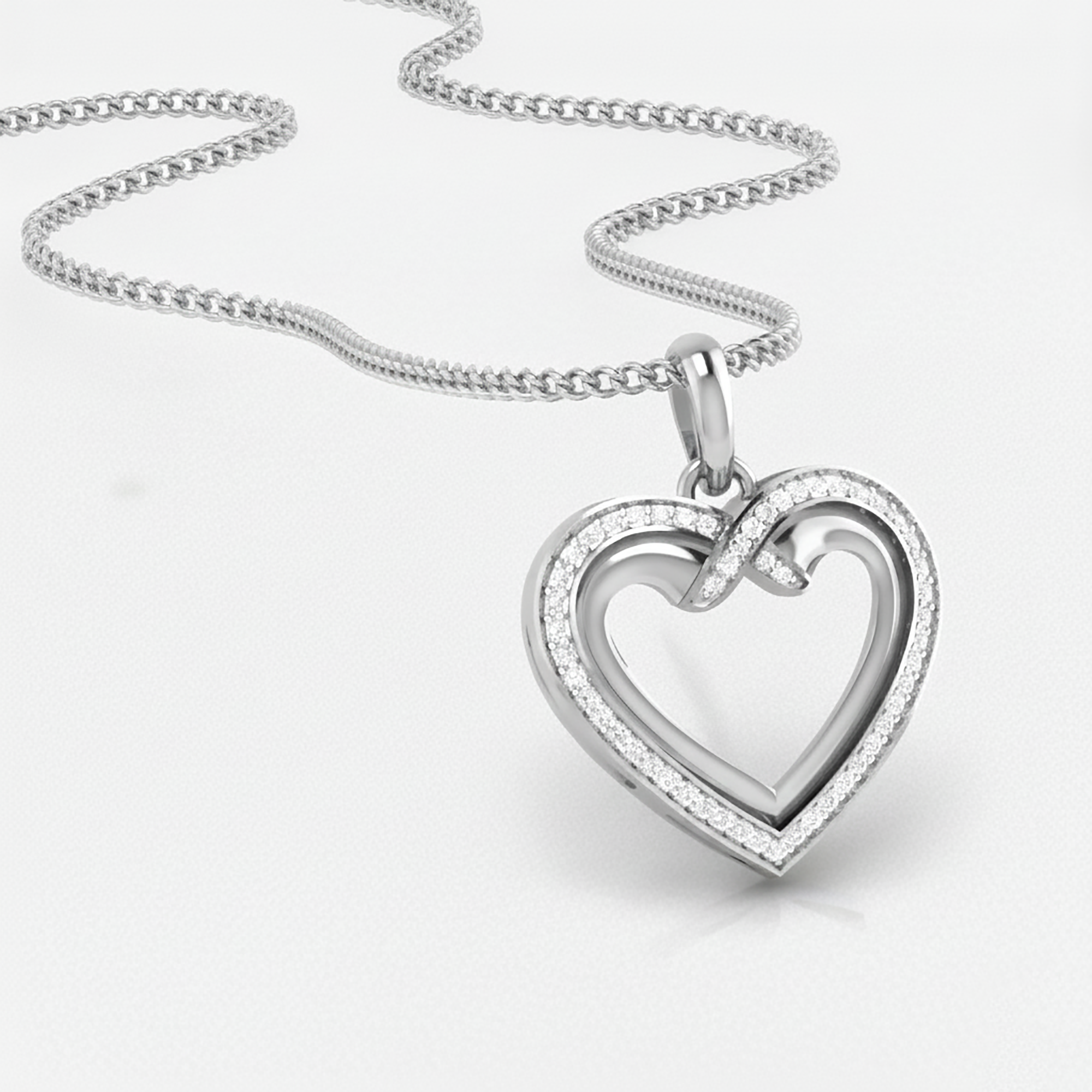 White Gold Heart Pendant