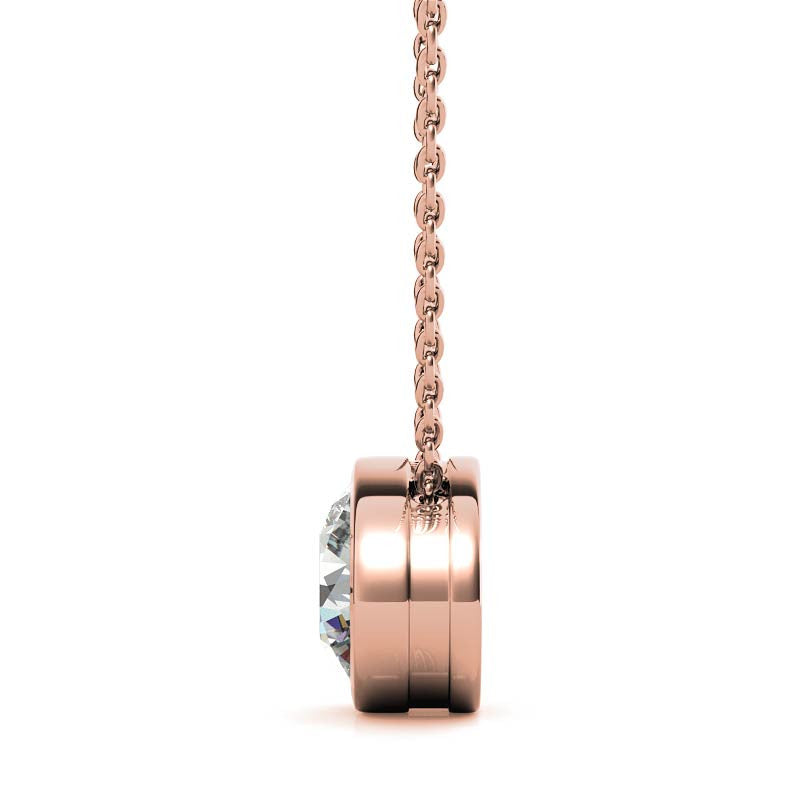 Rose Gold Plated Round Solitaire Pendant