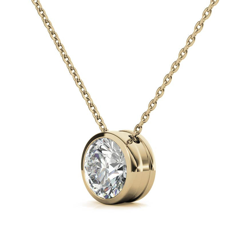 Yellow Gold Plated Round Solitaire Pendant