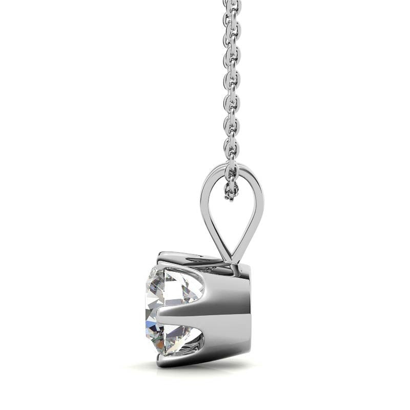 White Gold Plated Solitaire Pendant
