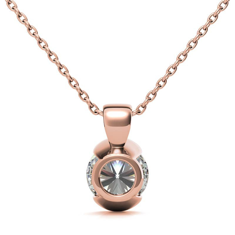 Rose Gold Plated Half Bezel Pendant