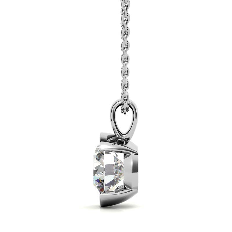 Round Cut Half Bezel Pendant
