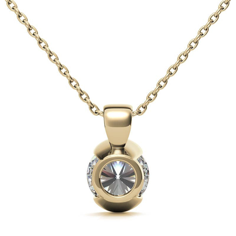 Yellow Gold Plated Half Bezel Pendant
