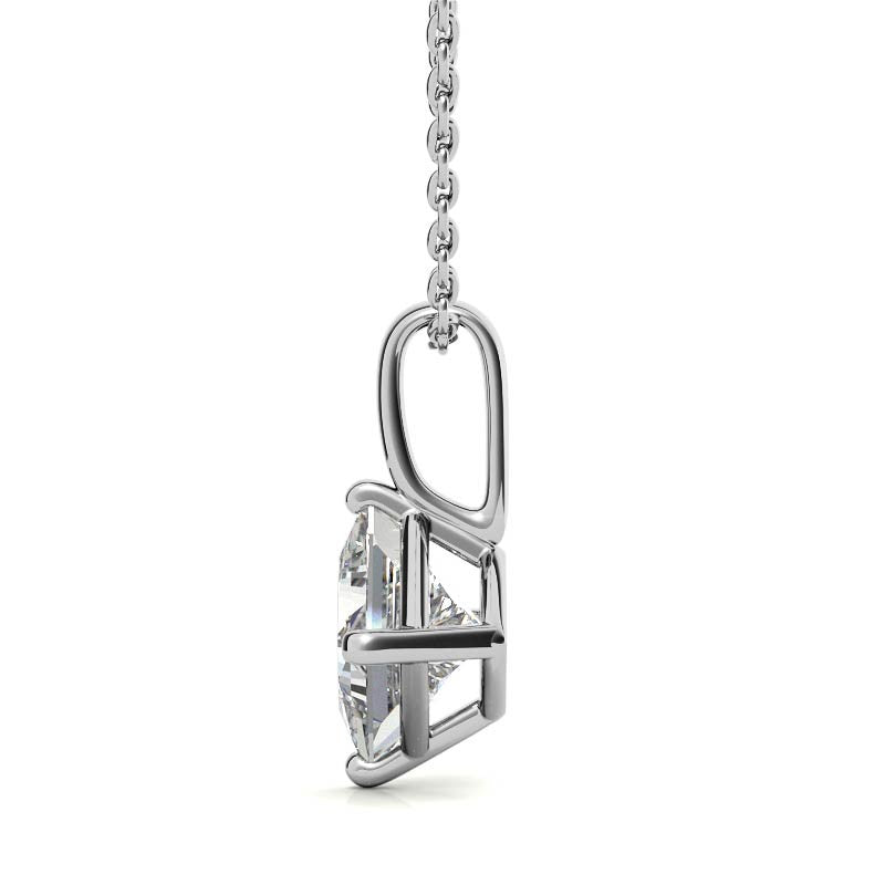 Princess Cut Sterling Silver Pendant