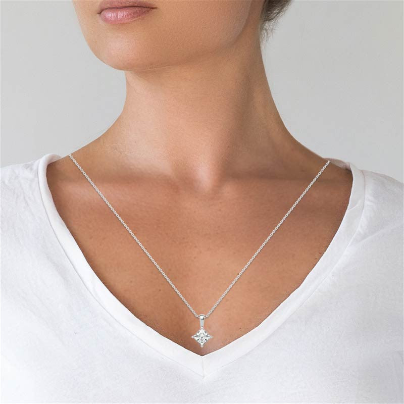 Minimalist Princess Cut Pendant