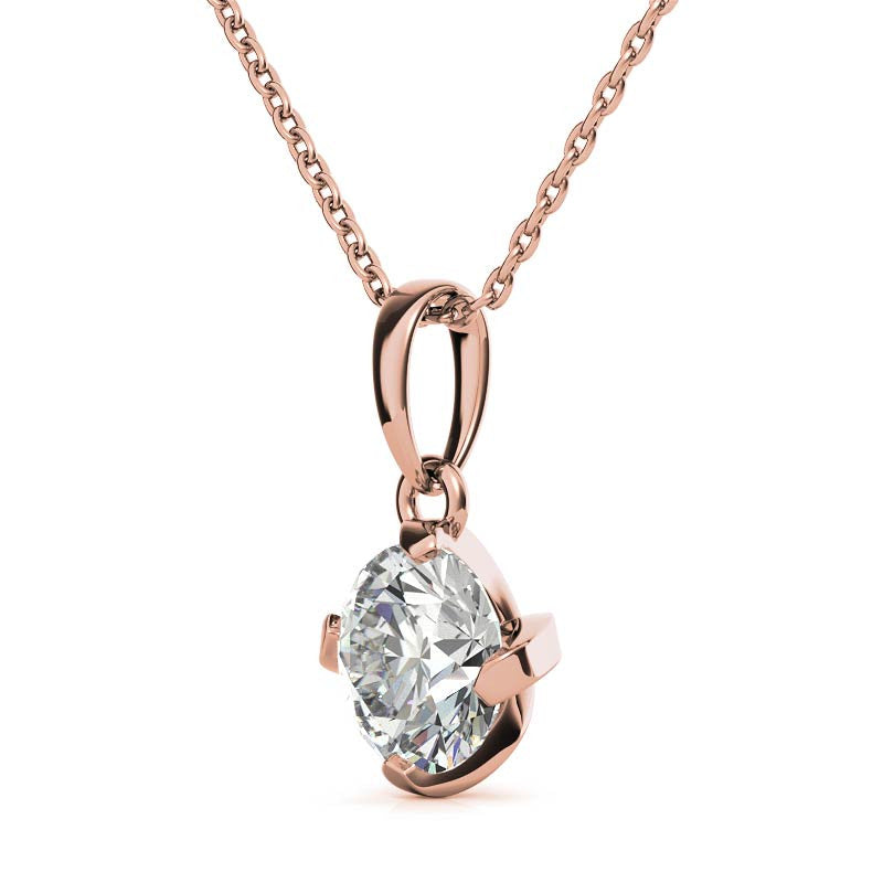 Rose Gold Plated Minimalist Solitaire Pendant