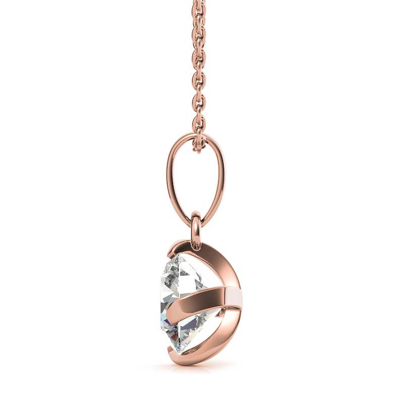 Rose Gold Plated Minimalist Solitaire Pendant