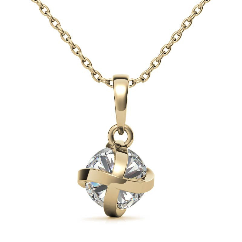 Yellow Gold Plated Minimalist Solitaire Pendant
