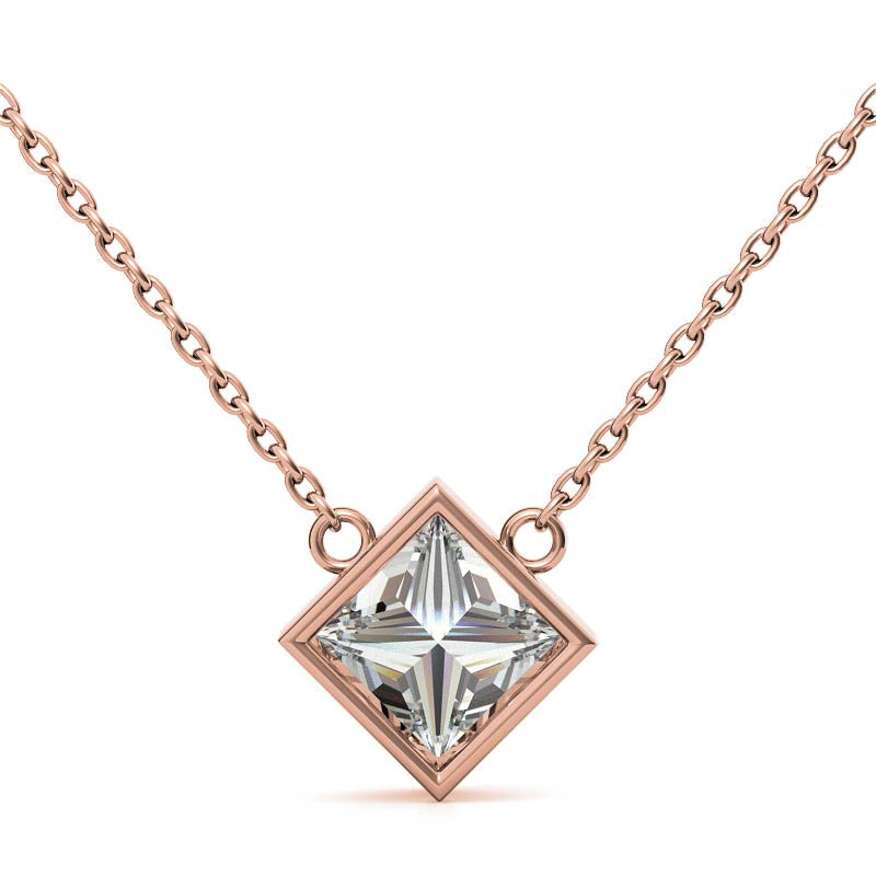 Dainty Princess Cut Pendant for Women’s