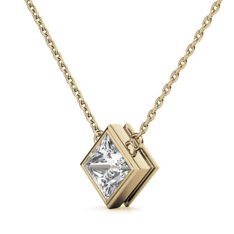 Dainty Princess Cut Pendant for Women’s