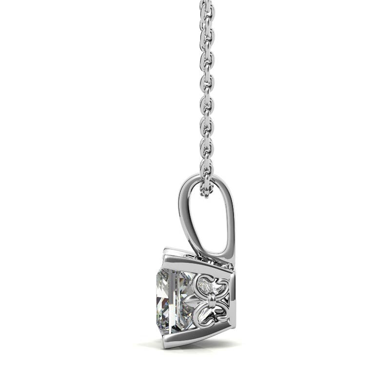 Elegant Princess Cut Diamond Pendant