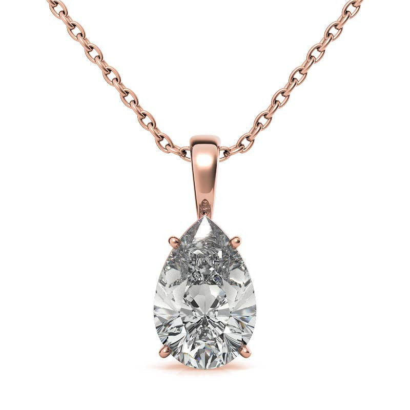 Rose Gold Plated Pear Cut Pendant