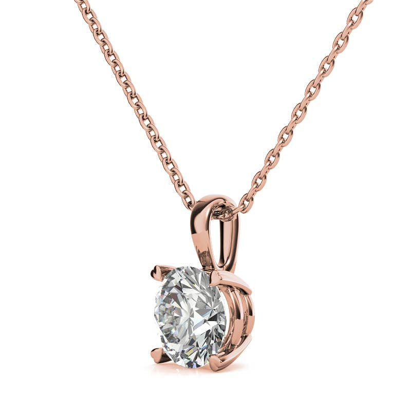 Rose Gold Plated Solitaire Pendant