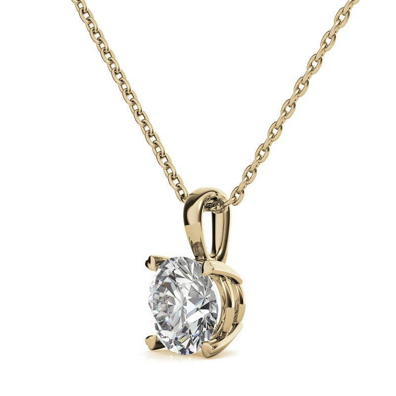 Yellow Gold Plated Solitaire Pendant