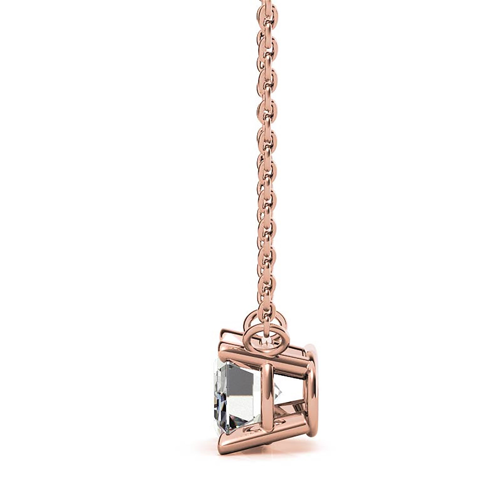 Rose Gold Emerald Cut Pendant