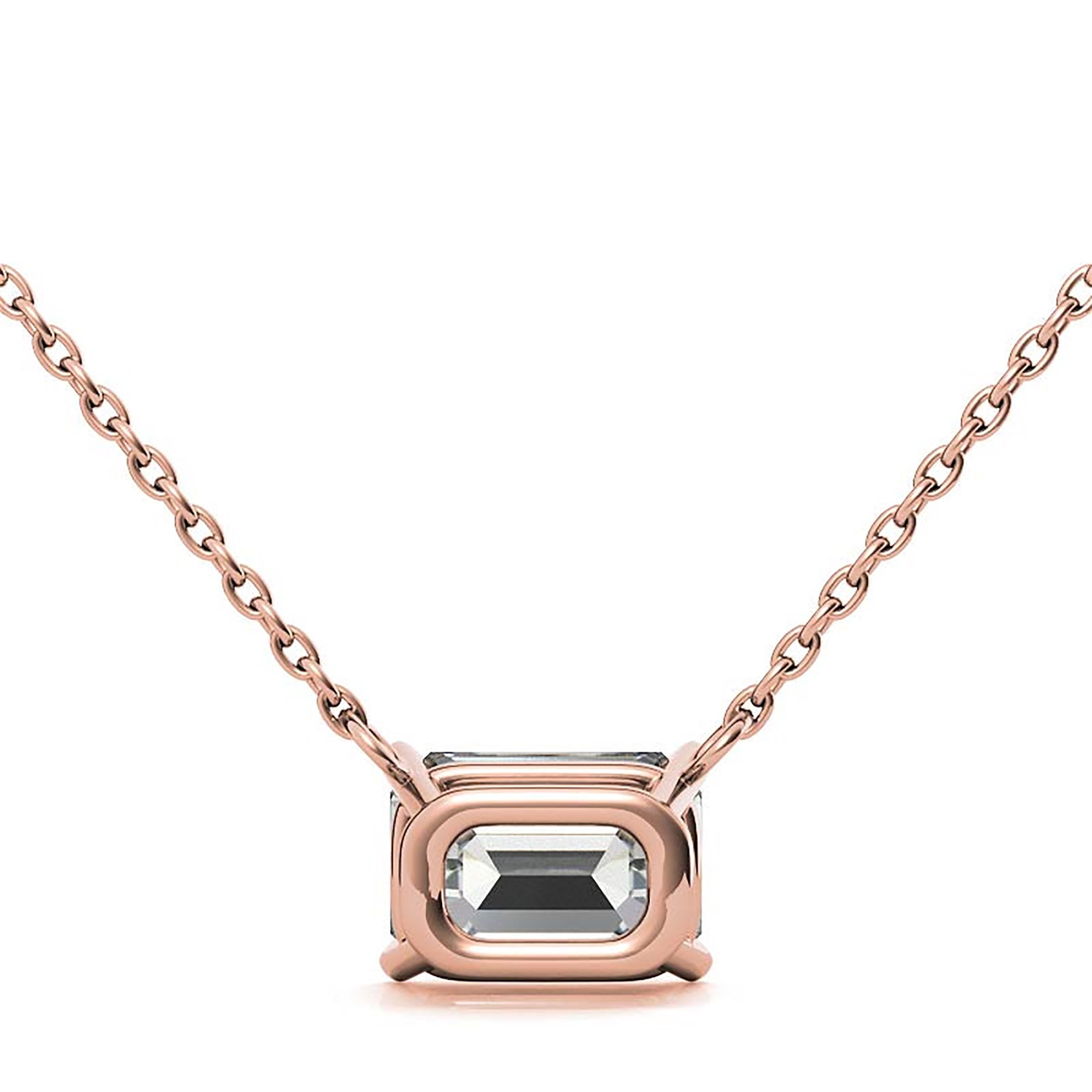 Rose Gold Emerald Cut Pendant
