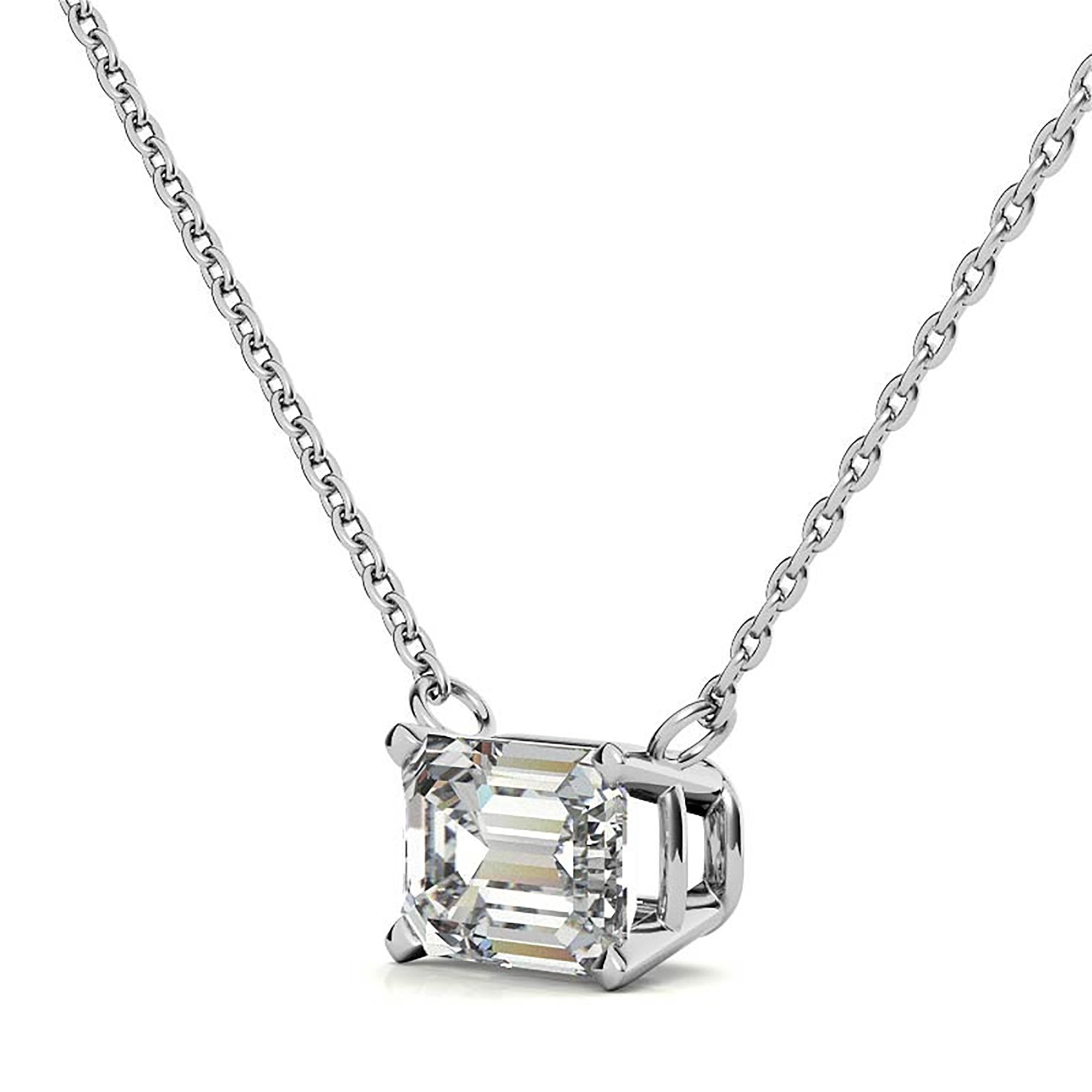 Solitaire Emerald Cut Pendant