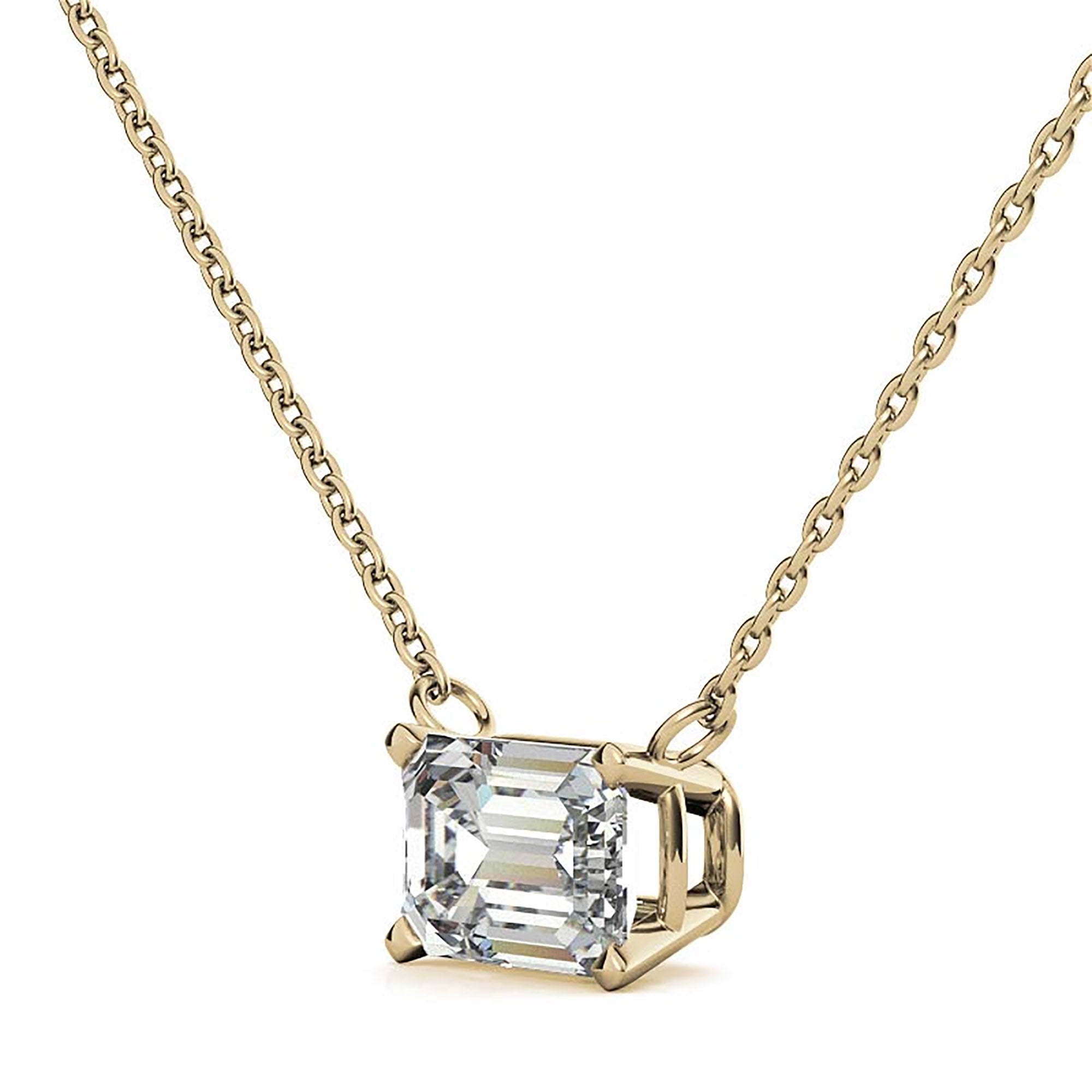 Solitaire Emerald Cut Pendant for Women