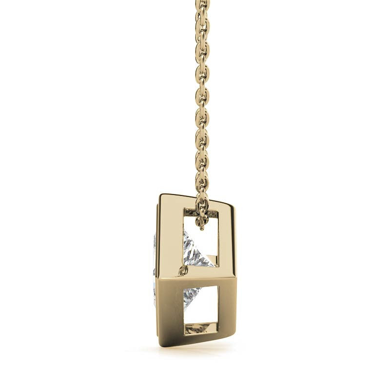 Princess Cut Solitaire Pendant for Women