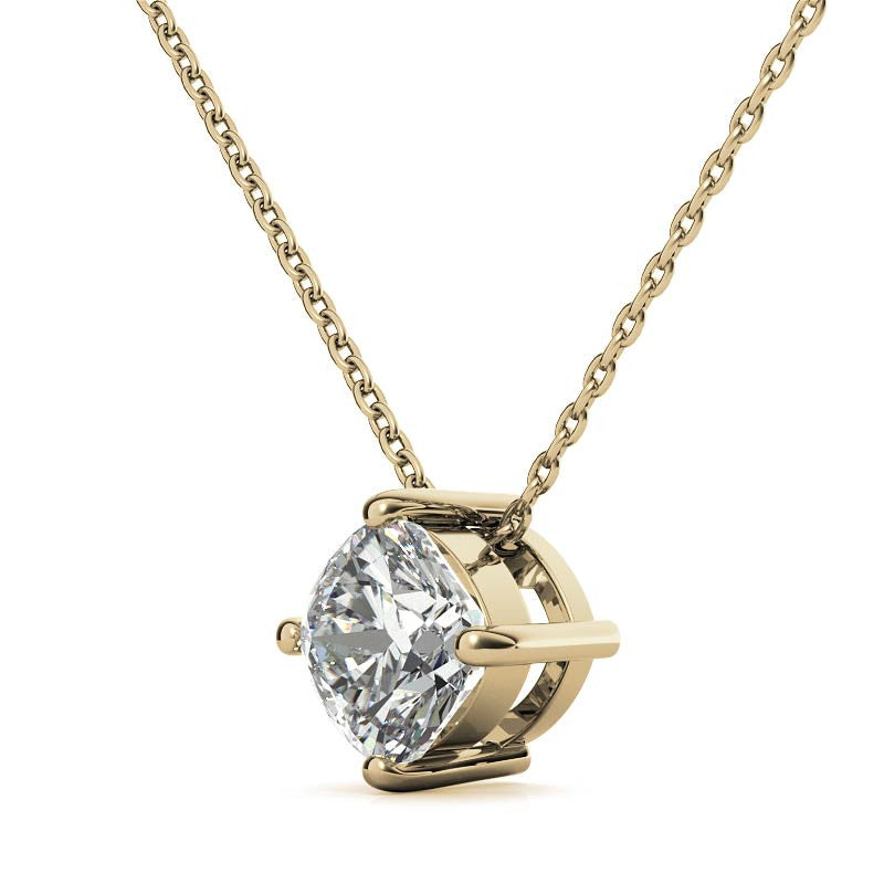 Yellow Gold Plated Cushion Cut Pendant