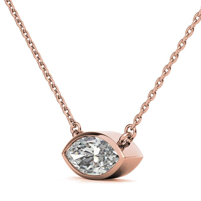 Elegant Marquise Cut Sterling Silver Pendant