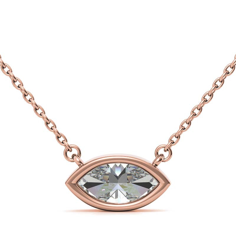 Elegant Marquise Cut Sterling Silver Pendant