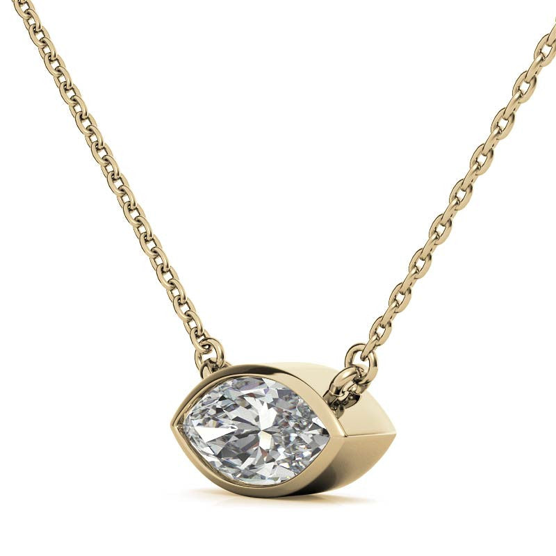 Elegant Marquise Cut Sterling Silver Pendant