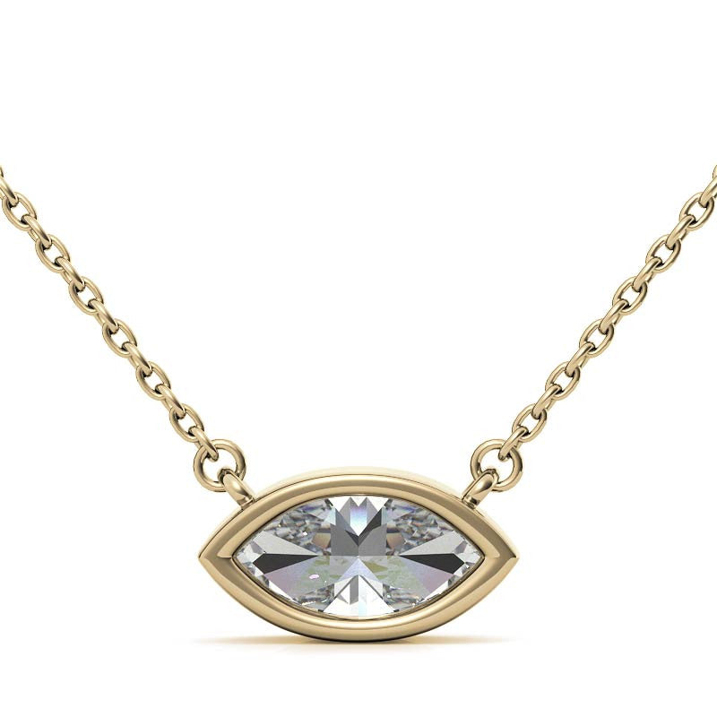 Elegant Marquise Cut Sterling Silver Pendant