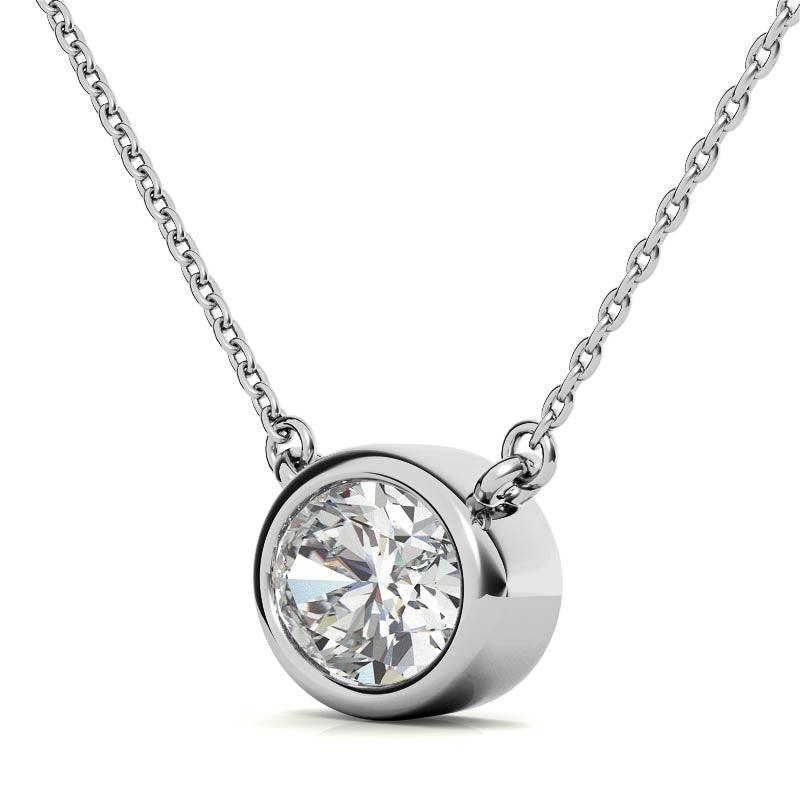 White Gold Plated Earring and Pendant Set