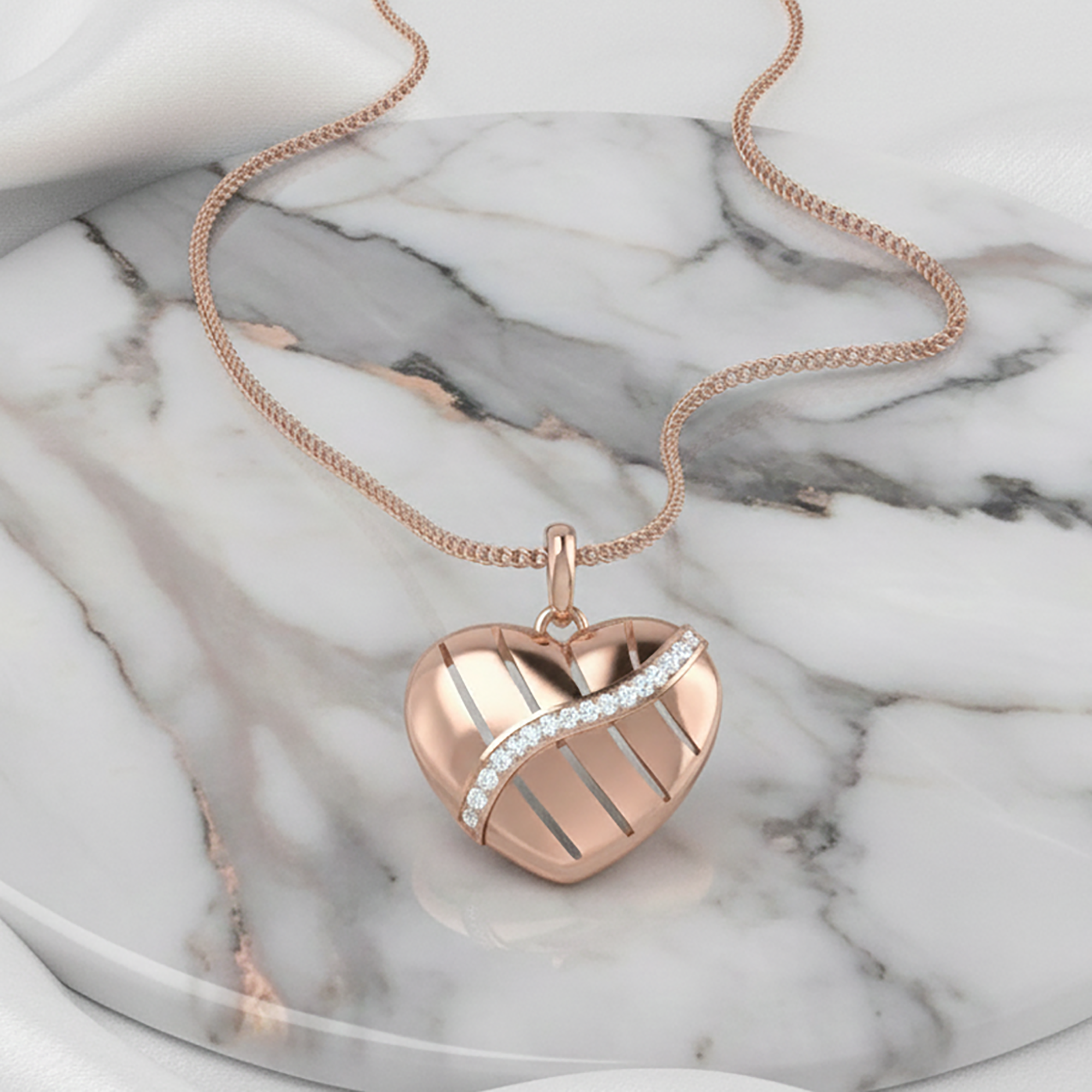 Rose Gold Plated Heart Pendant