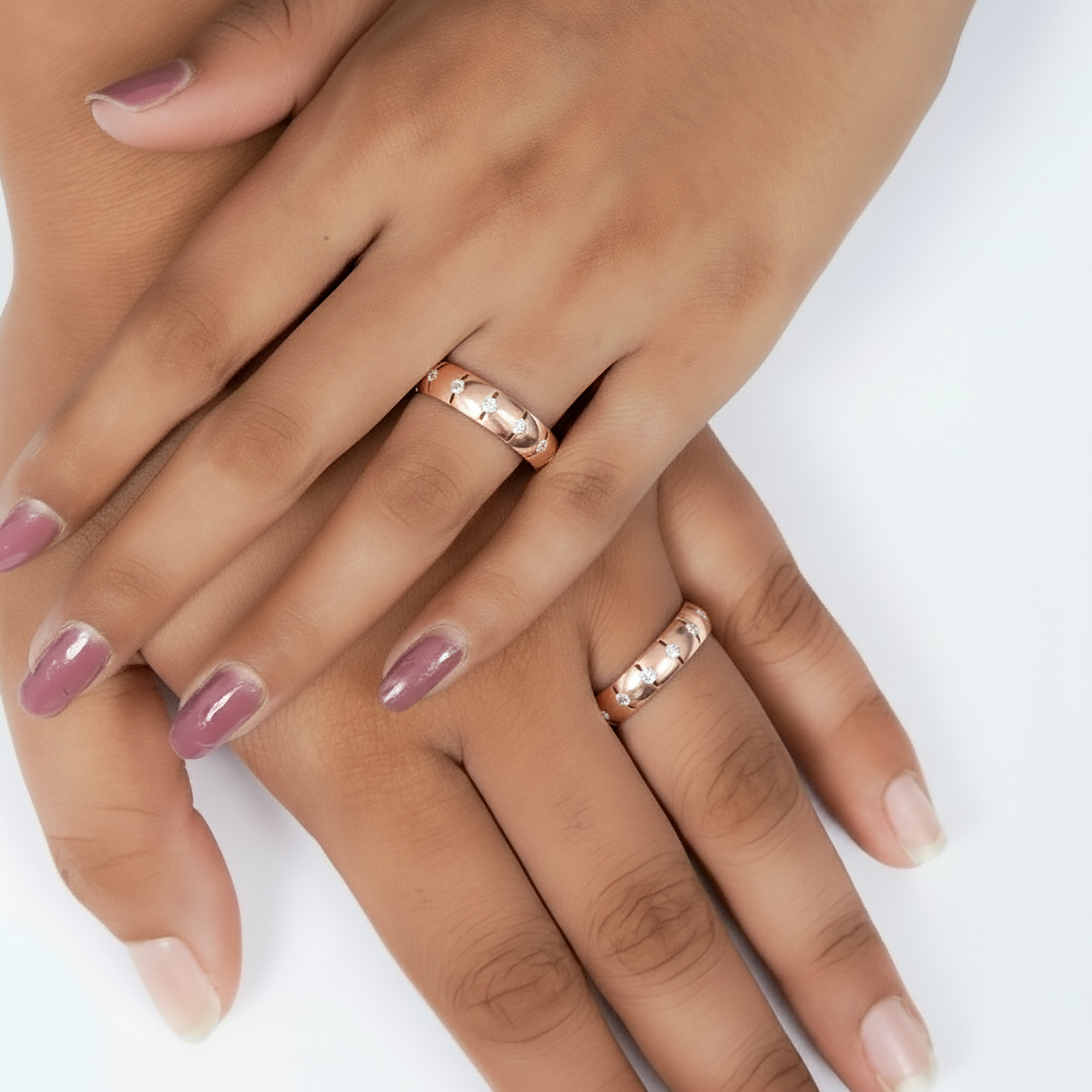 Stylish Gold Plated Couple Ring Set