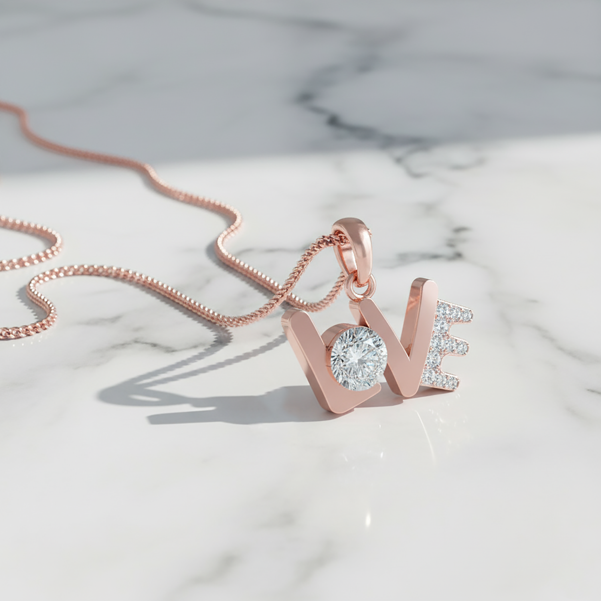 Elegant Love Script Pendant