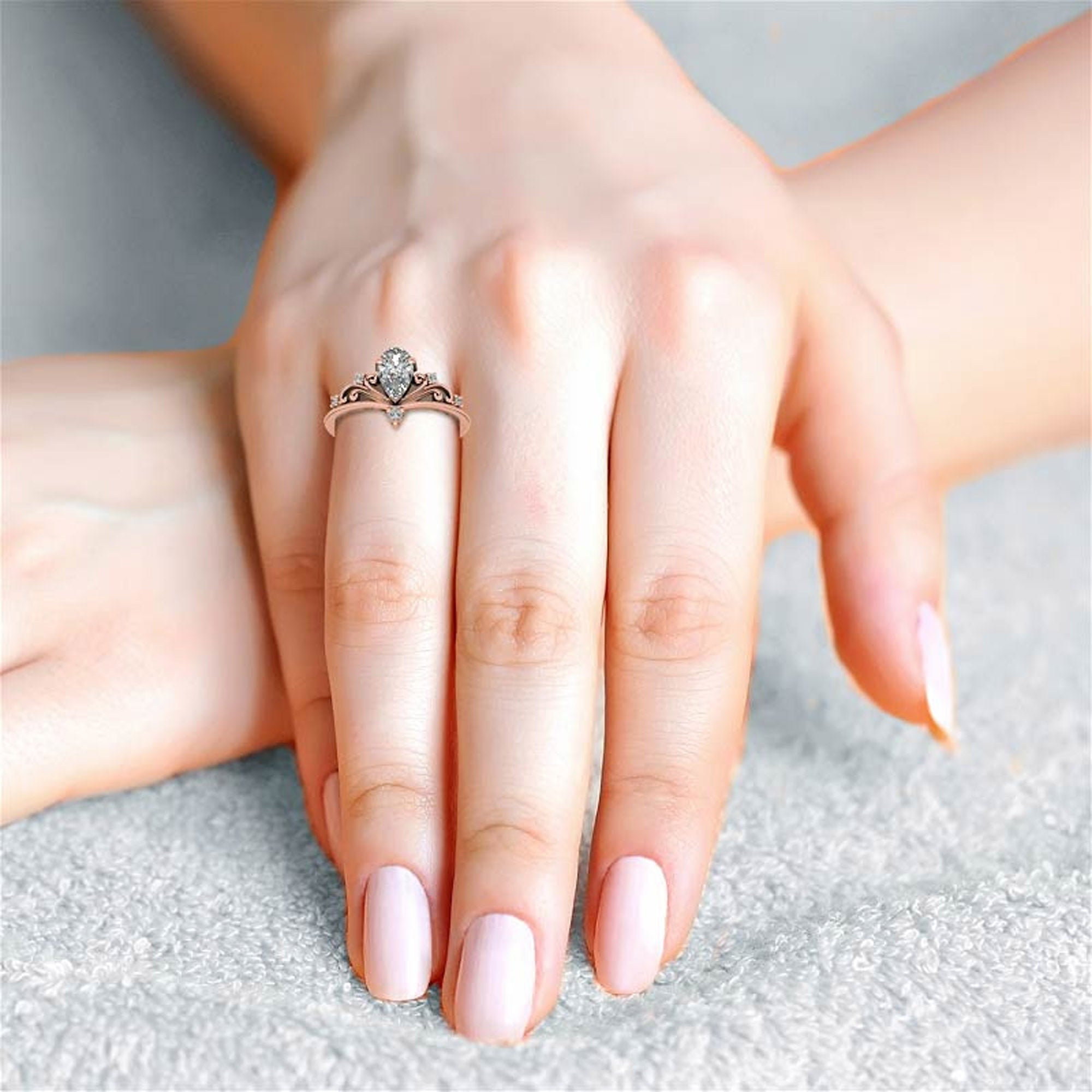Silver Vintage Crown Ring