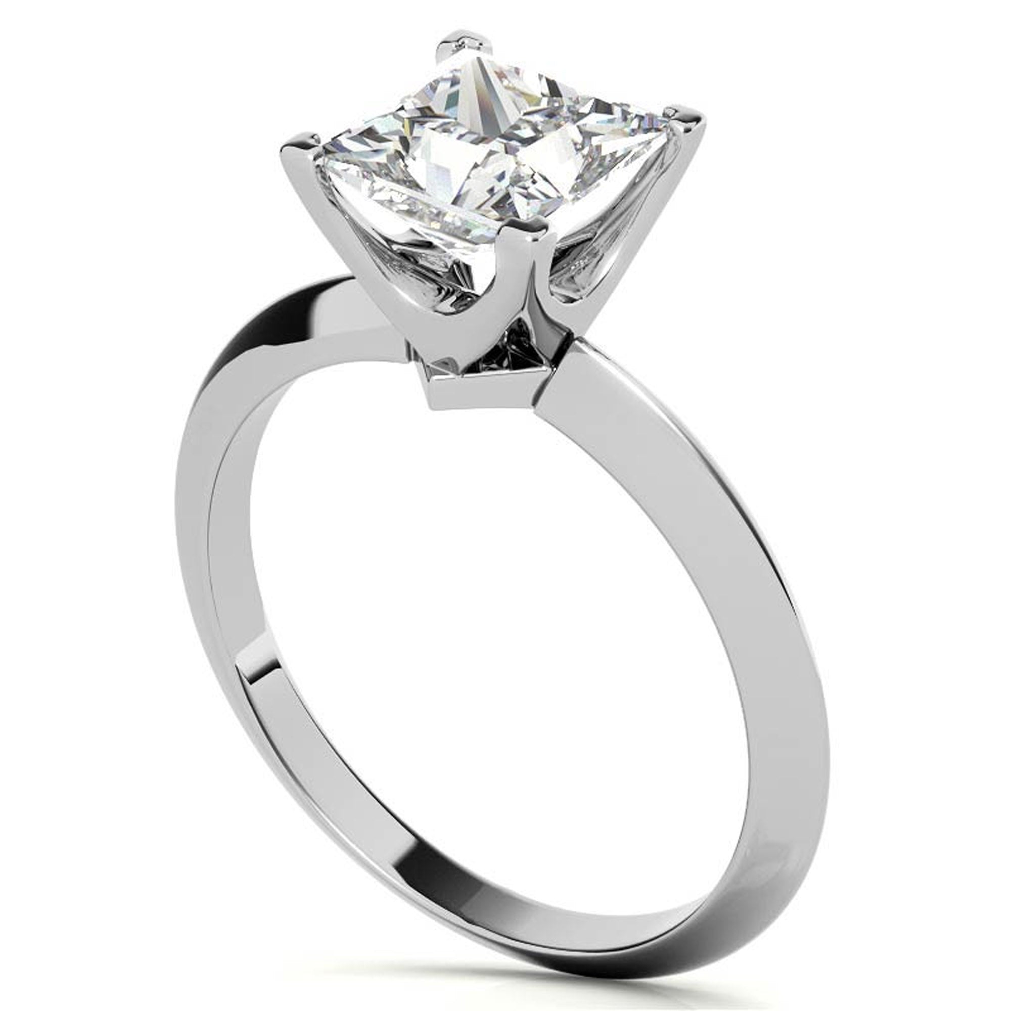 Silver Princess Cut Sparkle Ring