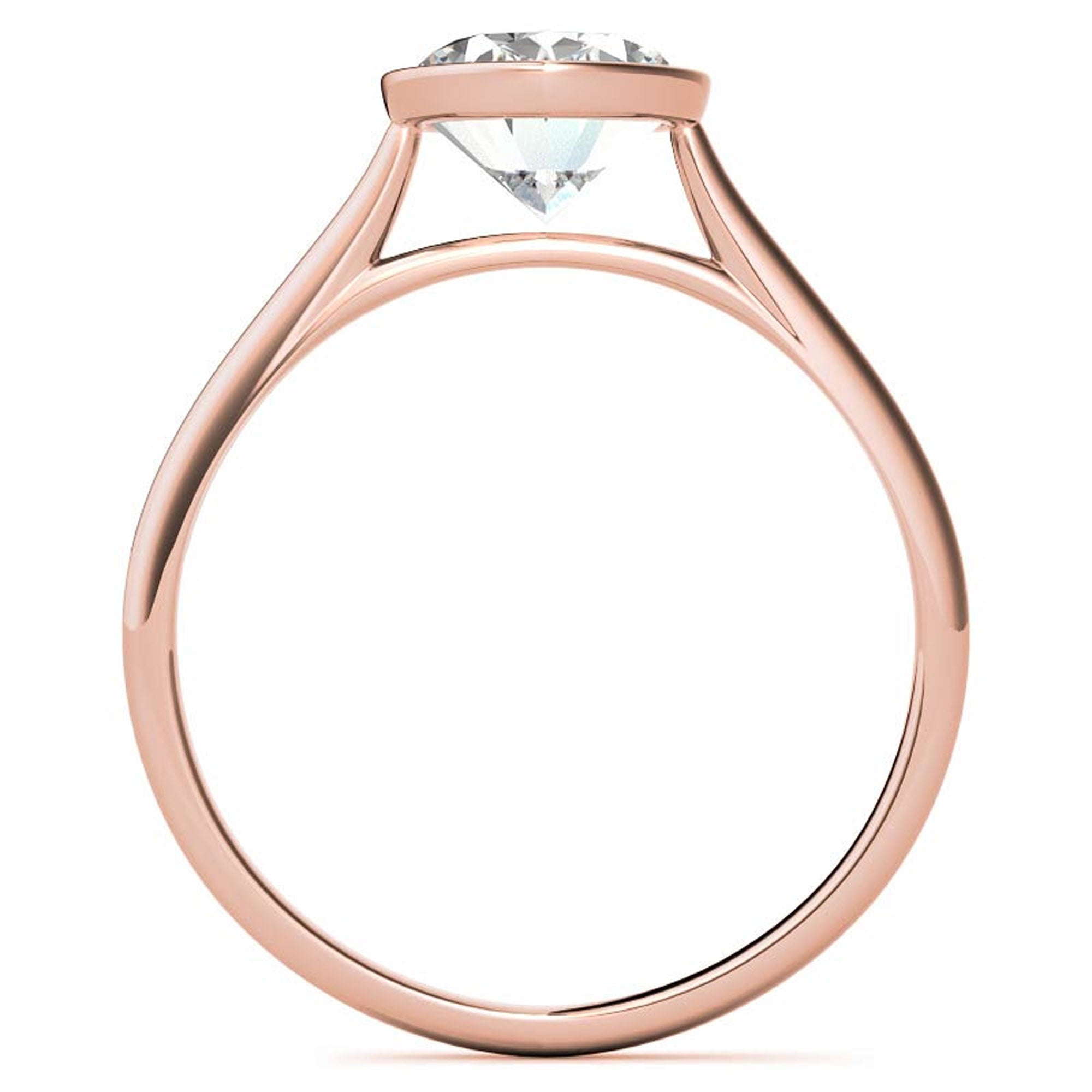 Adjustable Minimalist Sterling Silver Rose Gold Oval Cut Zircon Bezel Set Eangagement  Ring For Women