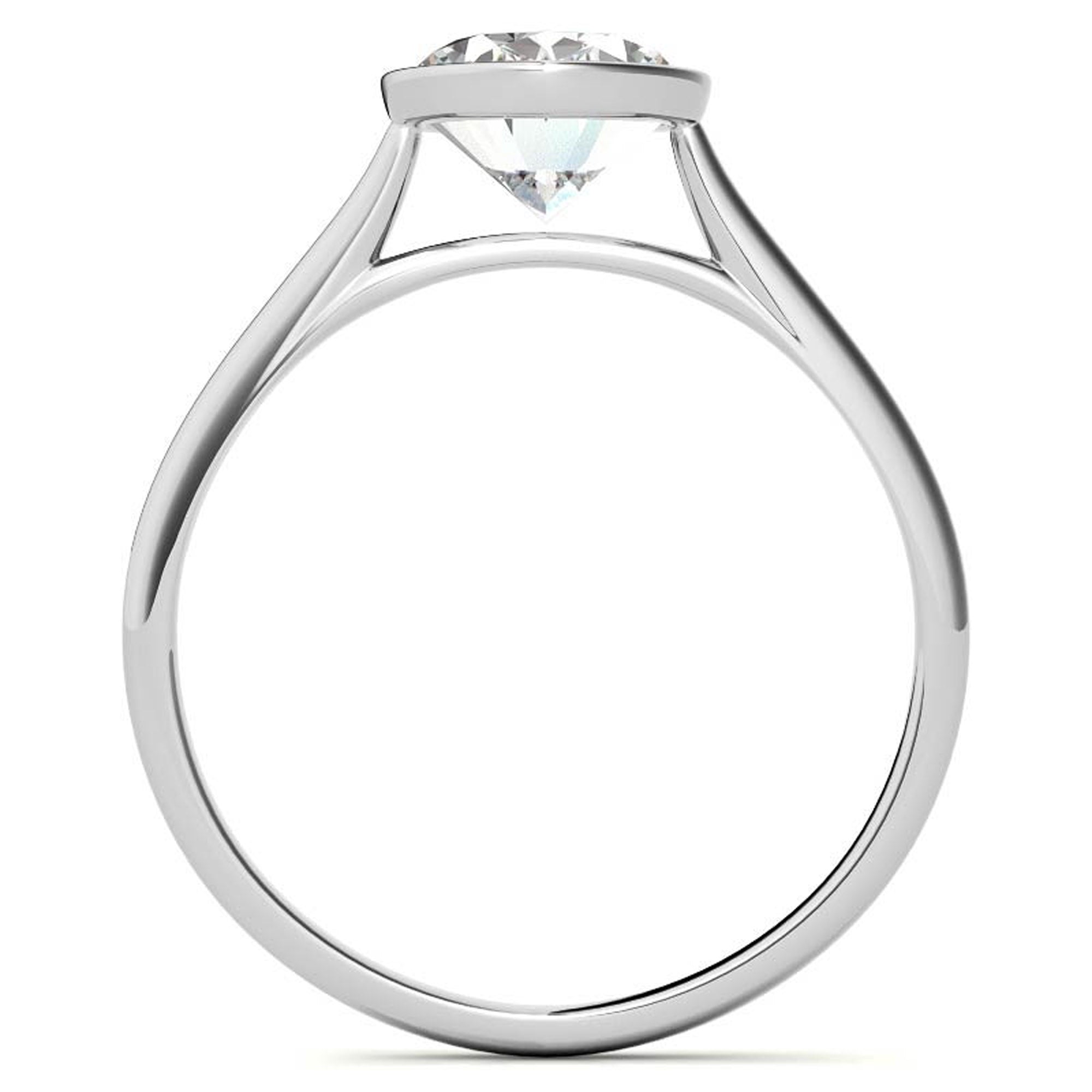 Adjustable Minimalist Sterling Silver White Gold Oval Cut Zircon Bezel Set Eangagement  Ring For Women