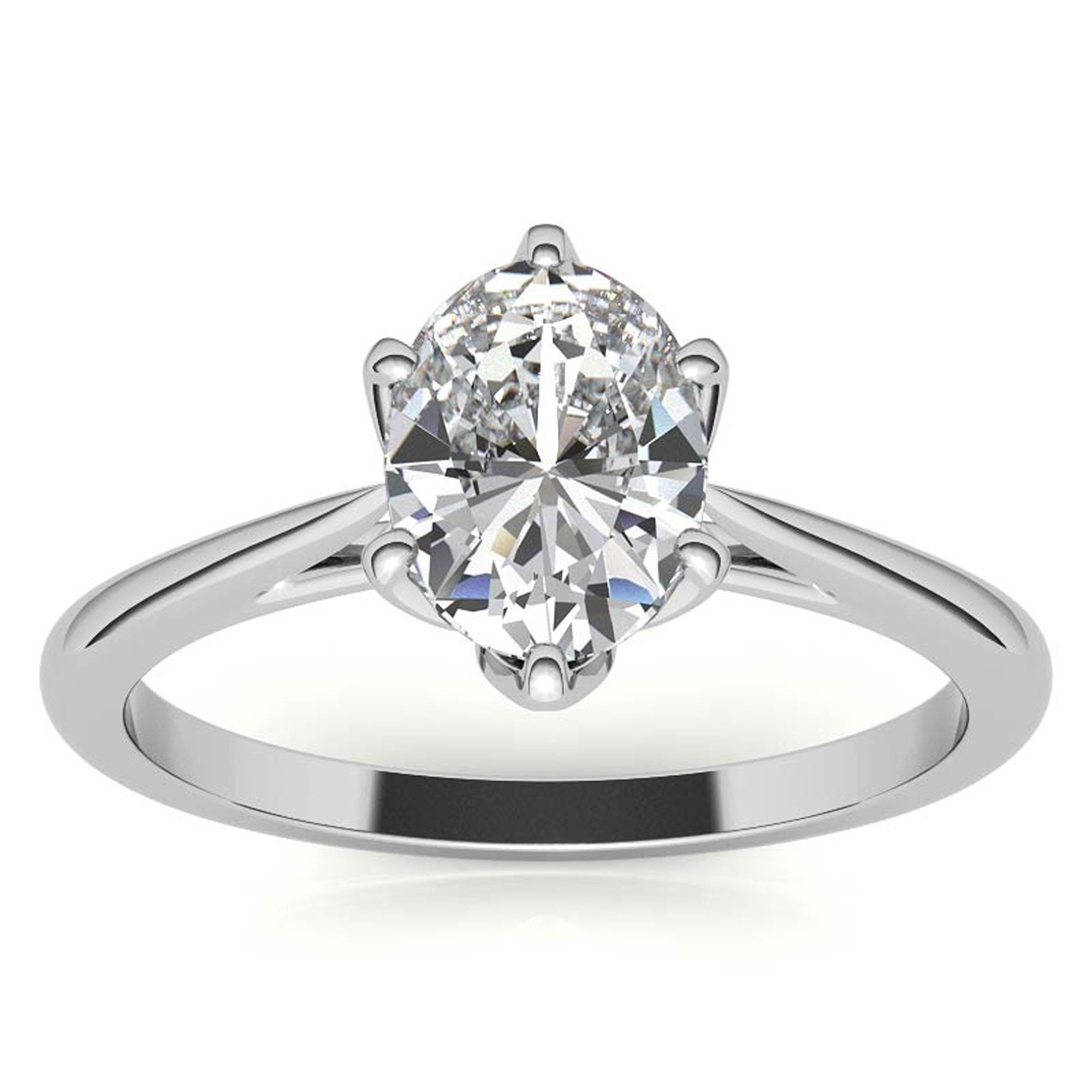 Silver Radiant Oval Ring