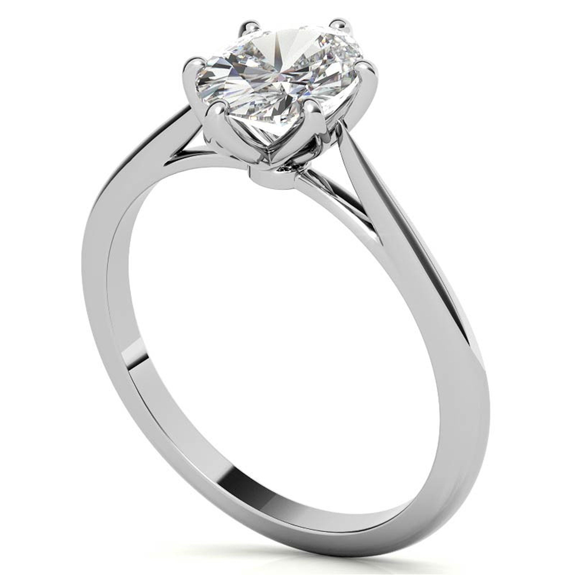 Silver Radiant Oval Ring