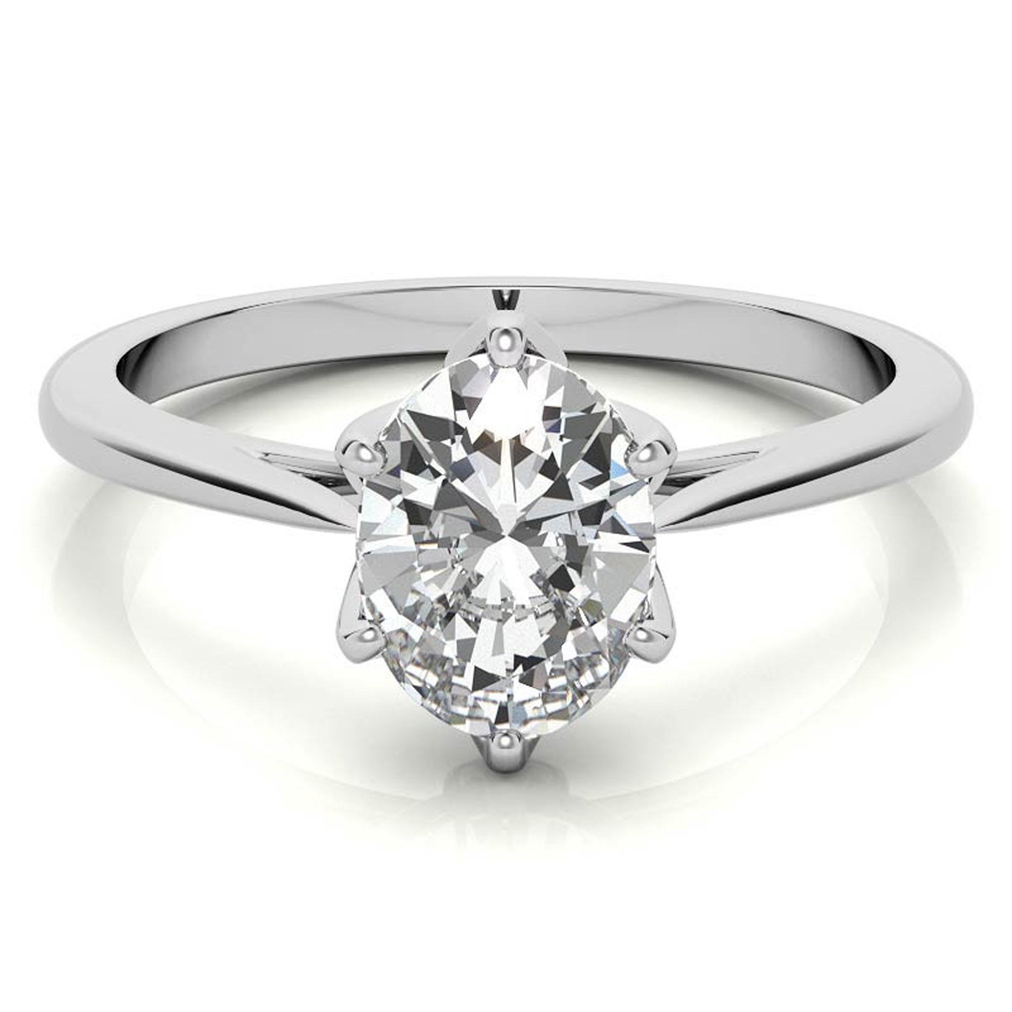 Silver Radiant Oval Ring